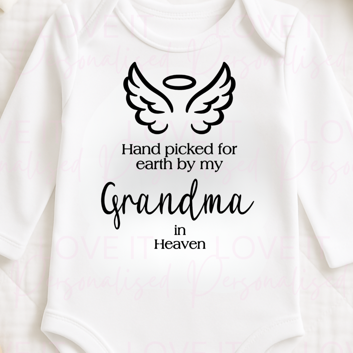 ‘Hand picked for earth by my Grandma’ Baby Bodysuit