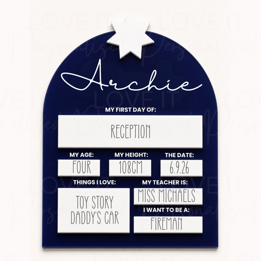 Personalised Back To School Arch Star Acrylic Board