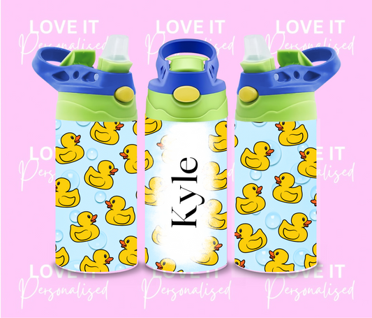 Personalised Duck Design Water Bottle (different lid colours)