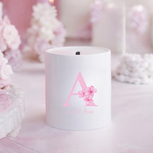 Personalised Floral Initial Money Box