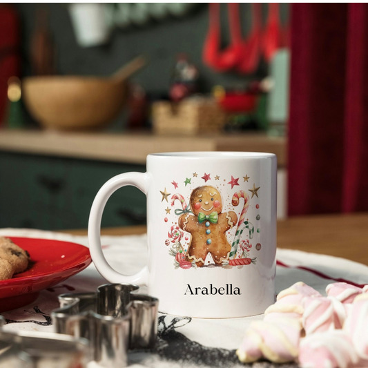 Personalised Christmas Mug - Gingerbread Design