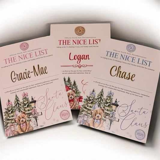 Personalised Nice List Certificate