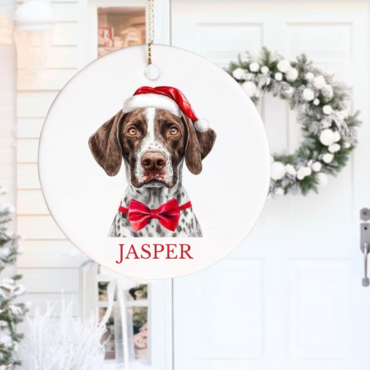 Personalised Ceramic Christmas Ornament - Dog Design (Multiple Dog Options)