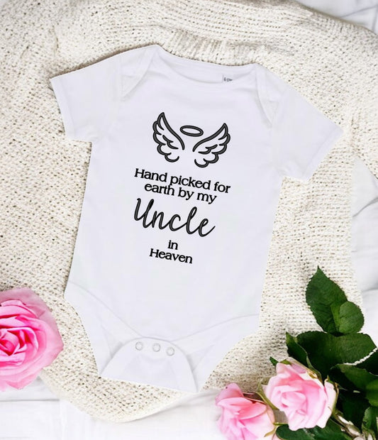 ‘Hand picked for earth by my Uncle’ Baby Bodysuit