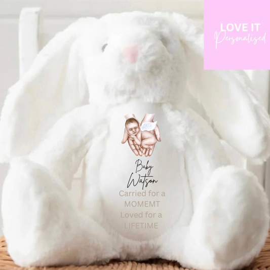 Personalised Bunny Teddy - Angel Baby Design