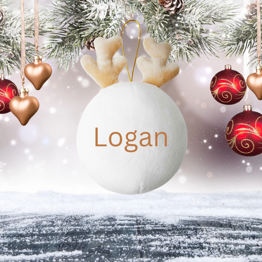 Personalised Christmas Reindeer Bauble Decoration