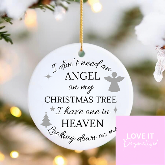 Ceramic Christmas Ornament - Angel Design