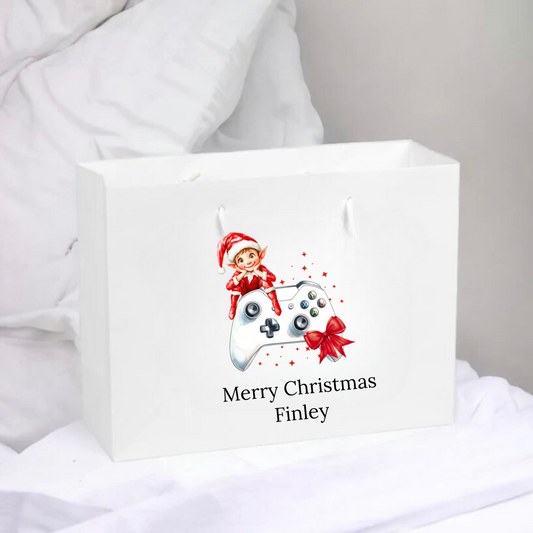 Personalised Christmas Gift Bag - Elf Controller Design