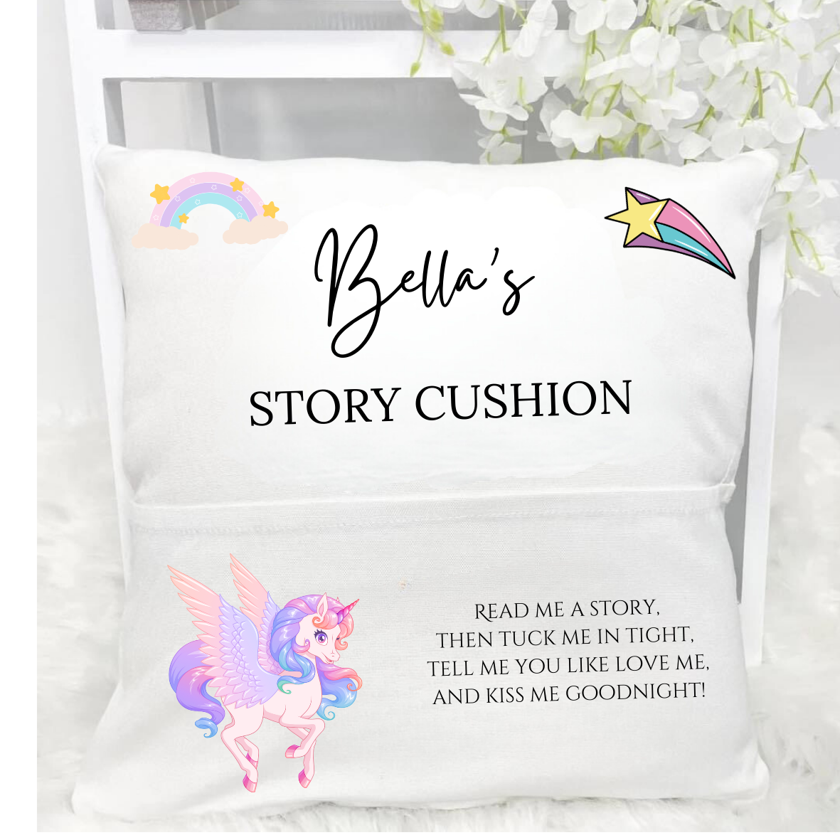 Personalised Pocket Cushion - Unicorn Design