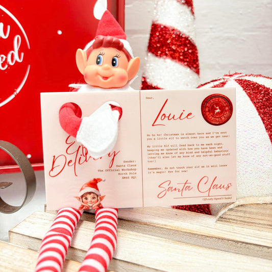 Personalised Elf Arrival Acrylic Postcard (elf not included)