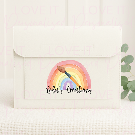 Personalised Creations/Keepsake Polyester Folder - Rainbow Design