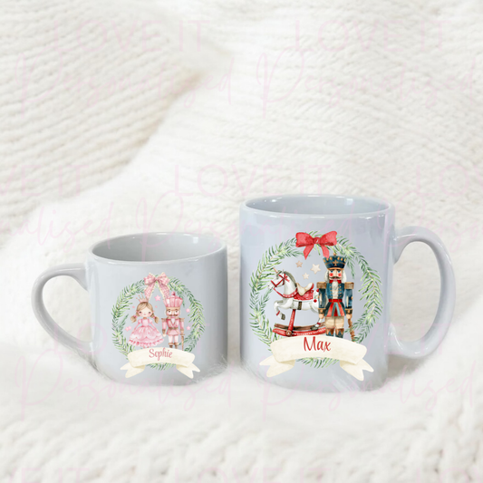 Personalised Christmas Nutcracker Wreath Mug - 6oz & 11oz
