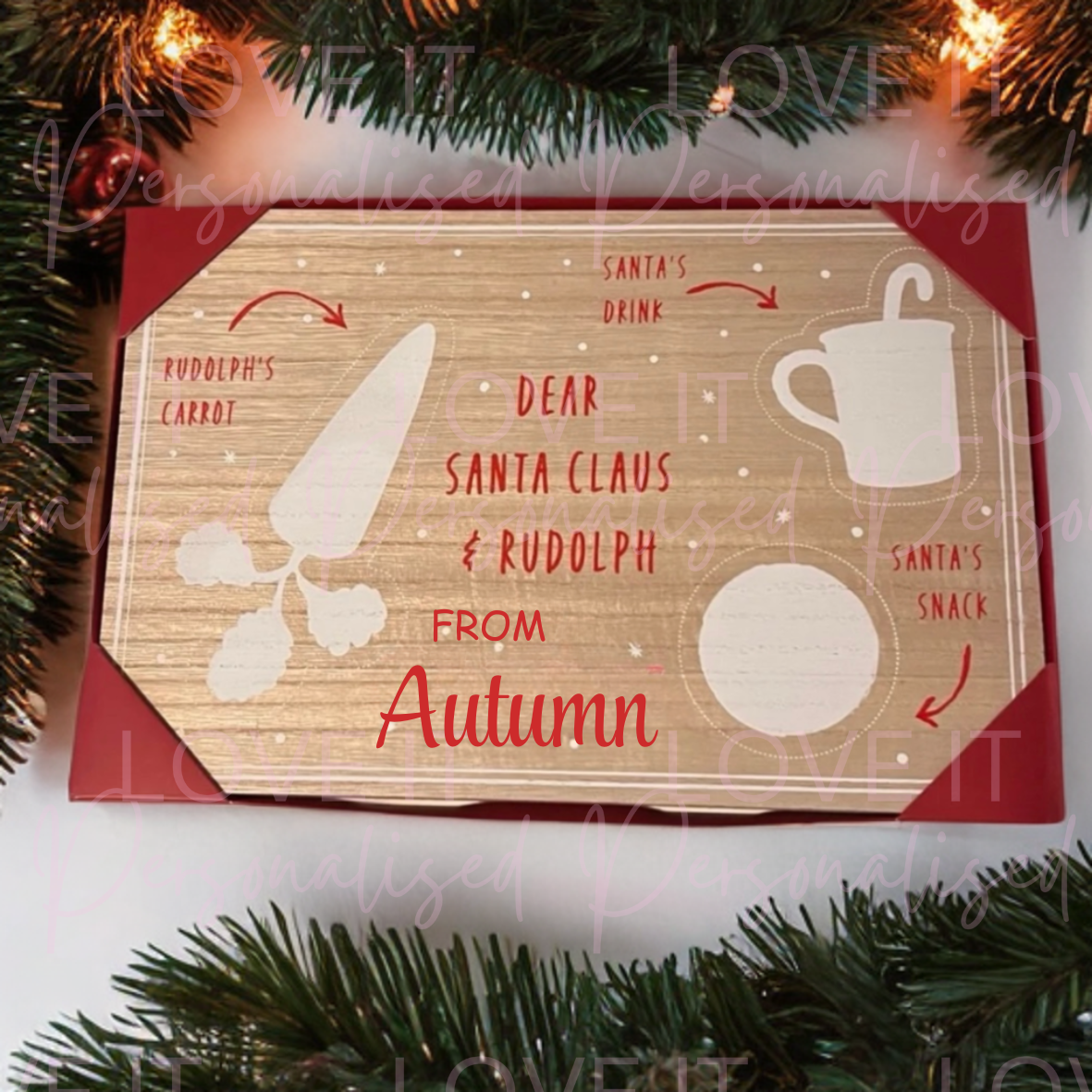 Personalised Wooden Santa Treat Board