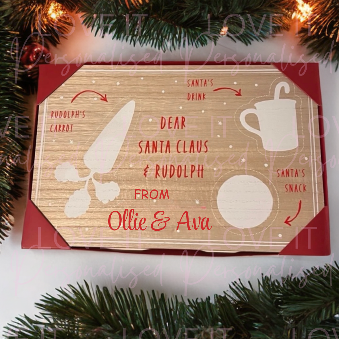 Personalised Wooden Santa Treat Board