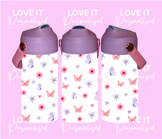 Butterflies and Flowers 12oz Water Bottle