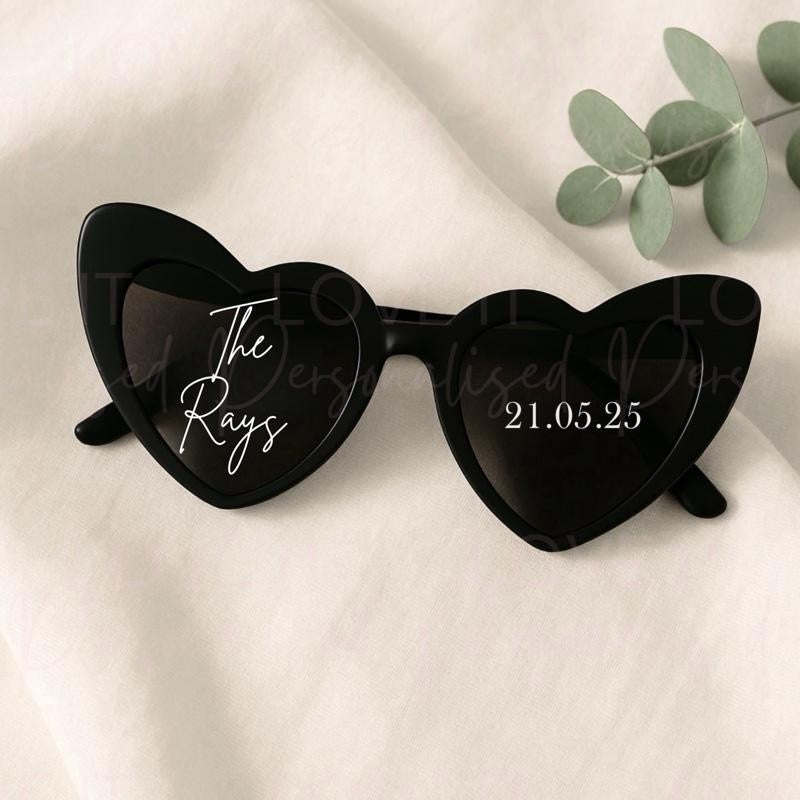 Wedding Heart Glasses - Black/White