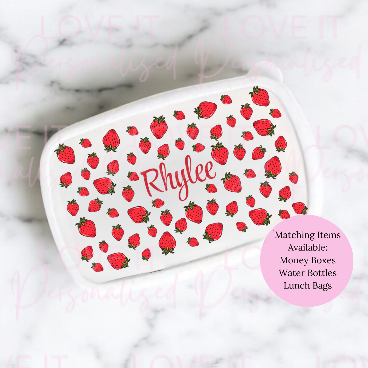 Personalised Strawberry Lunch/Snack Box