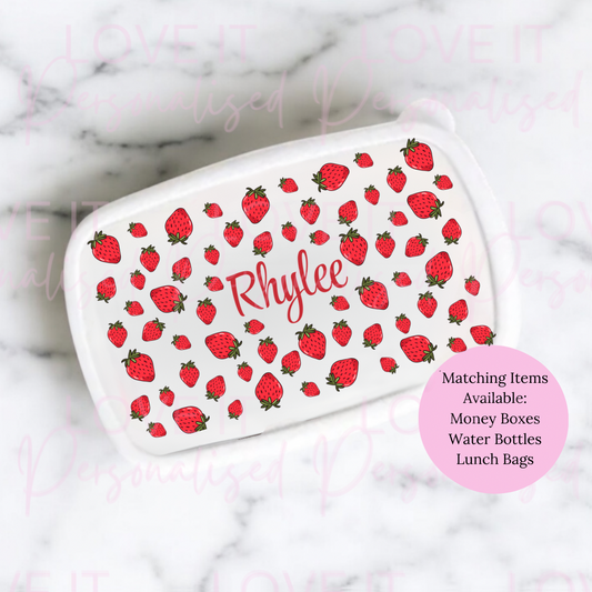 Personalised Strawberry Lunch/Snack Box