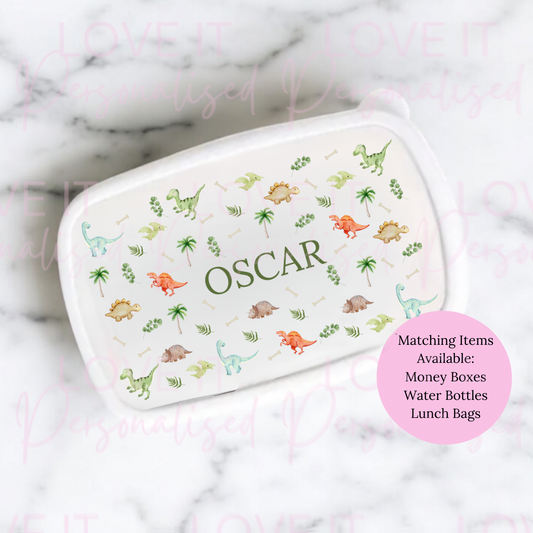 Personalised Dinosaur Lunch/Snack Box