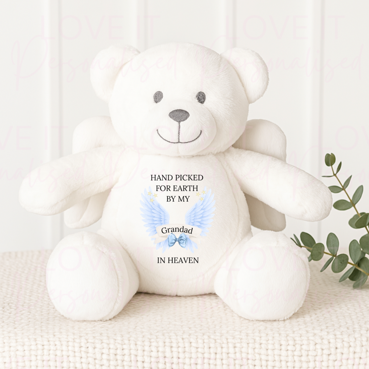 Hand Picked From Heaven Angel Teddy - Pink/Blue/Gold/Silver