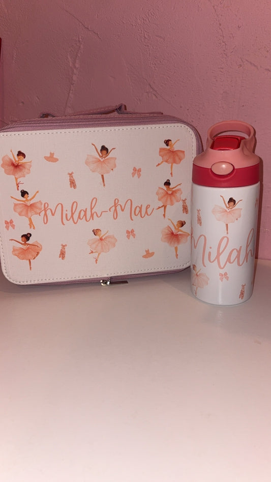Personalised Matching Water Bottle & Lunch Bag Deal - Multiple Designs