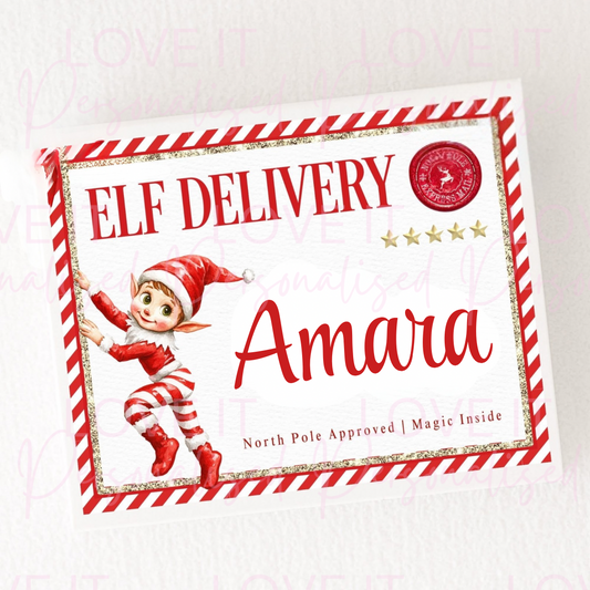 Personalised Christmas Magnetic Gift Box - Elf Delivery