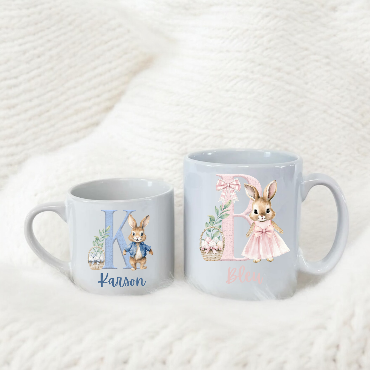 Personalised Bunny Initial Easter Mug - 6oz & 11oz