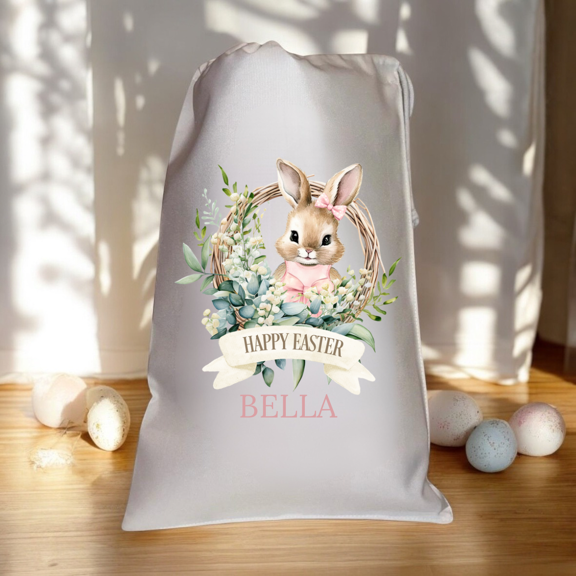 Personalised Easter Bag - Pink Rabbit Design