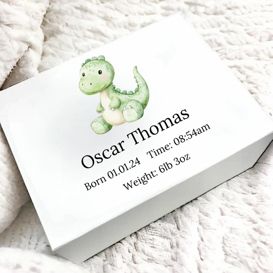 Personalised Dinosaur Baby Magnetic Gift/Memory Box