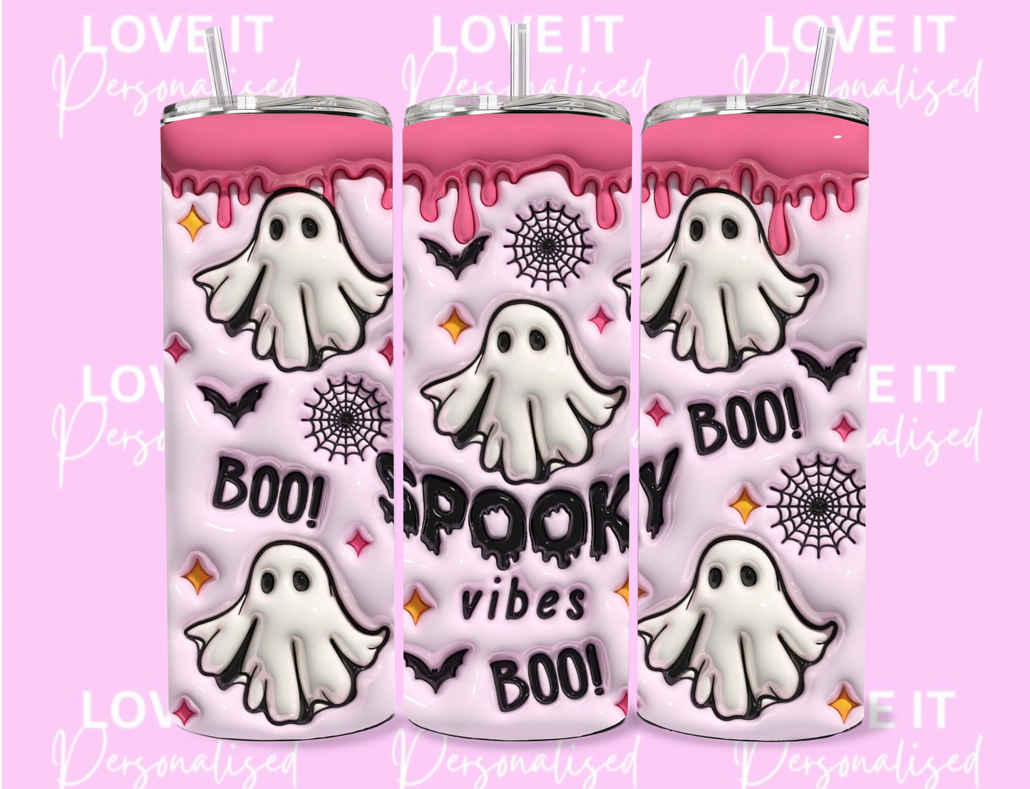 Pink 3D Ghost 20oz Tumbler