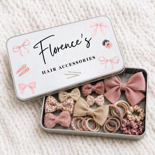 Personalised Hair Accessories Tin