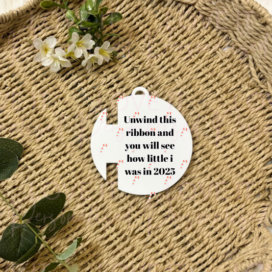 Personalised Christmas Ribbon Height Ornament