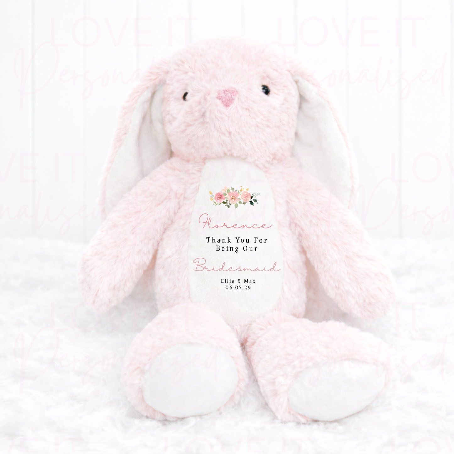Personalised Will You Be My Flower Girl Bunny Teddy