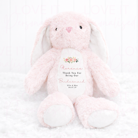 Personalised Will You Be My Flower Girl Bunny Teddy