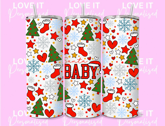 Red Santa Baby 12/20oz Christmas Tumbler
