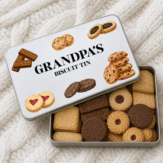 Personalised Biscuit White Metal Tin