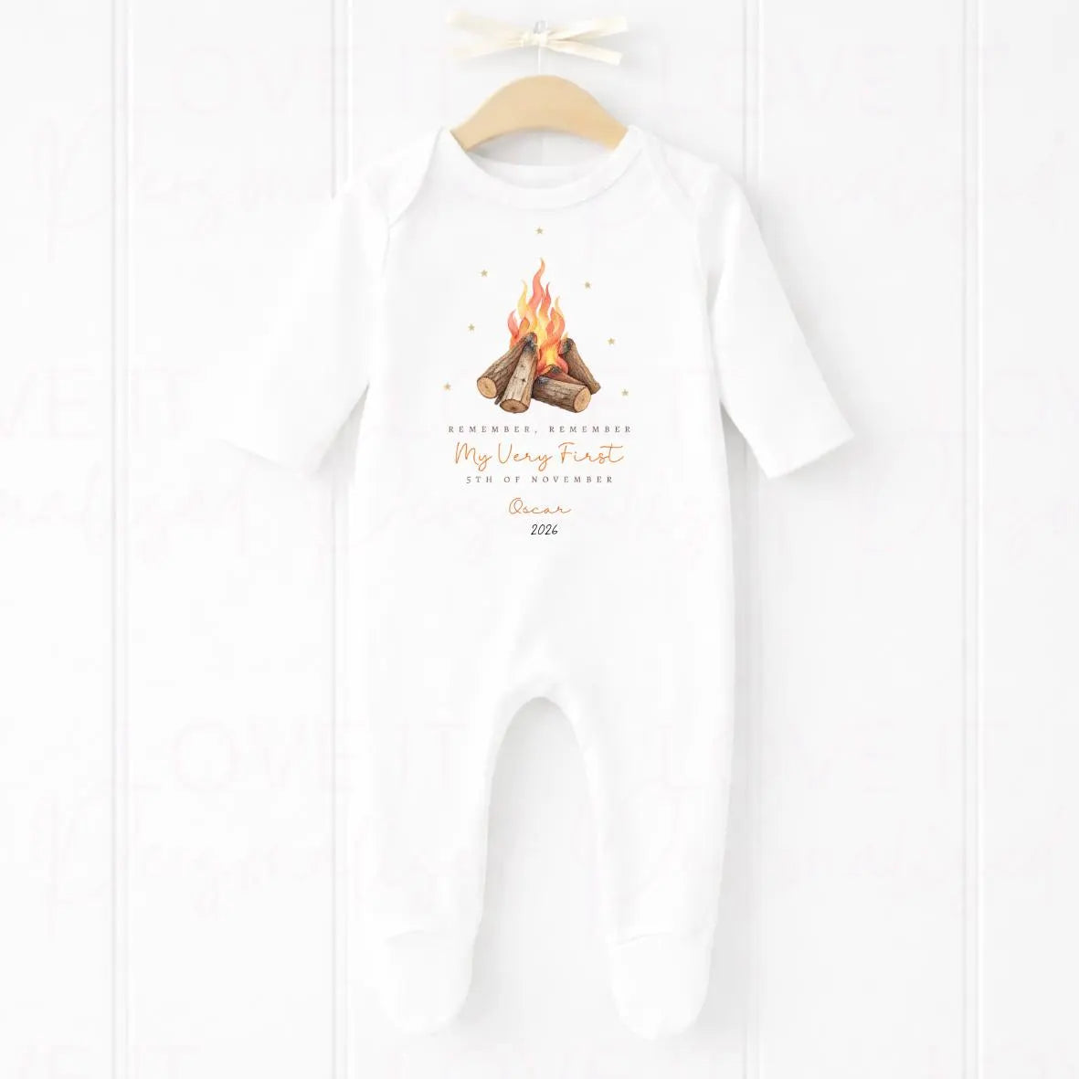 Personalised First Bonfire Night Bib/Bodysuit/Sleepsuit
