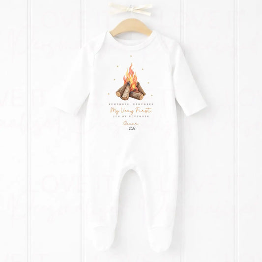 Personalised First Bonfire Night Bib/Bodysuit/Sleepsuit