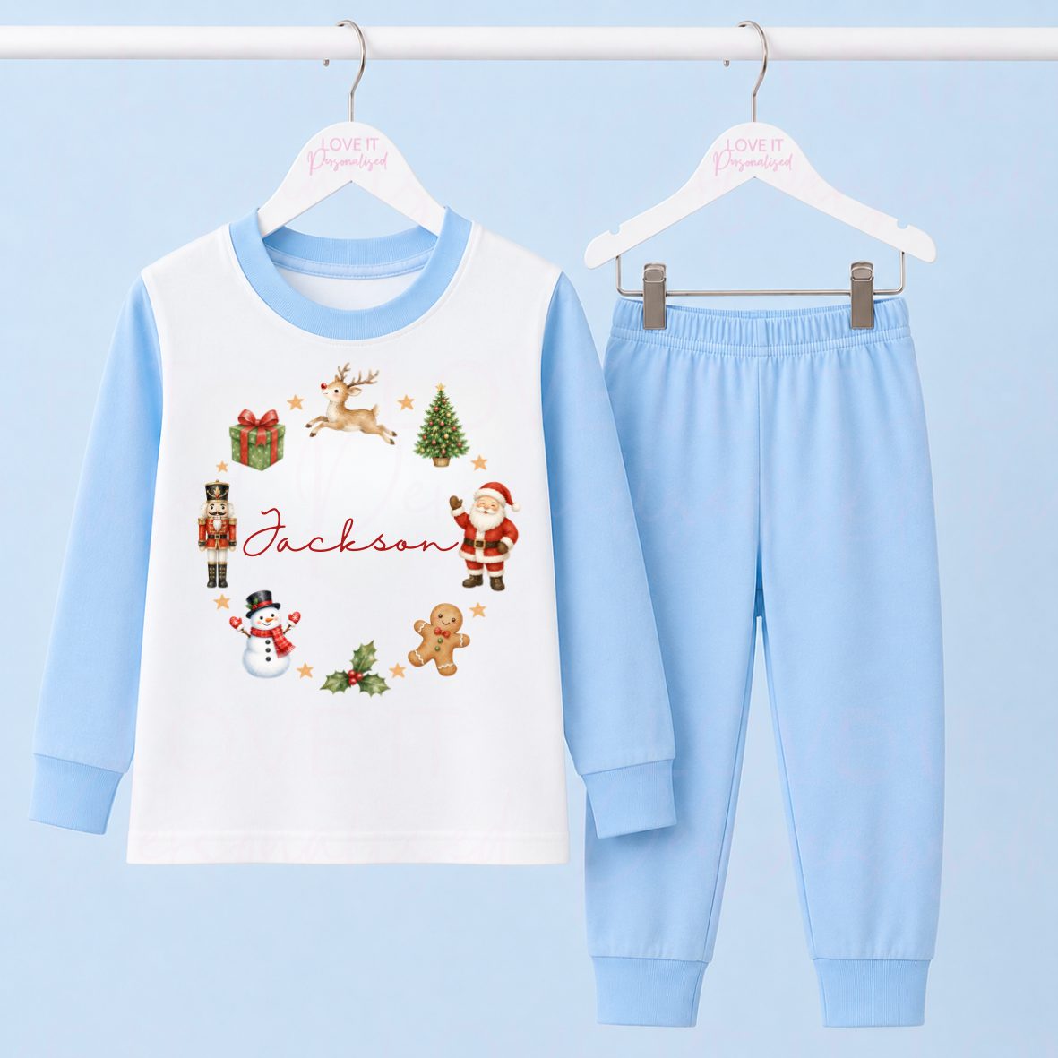 Personalised Christmas Wreath Pyjamas