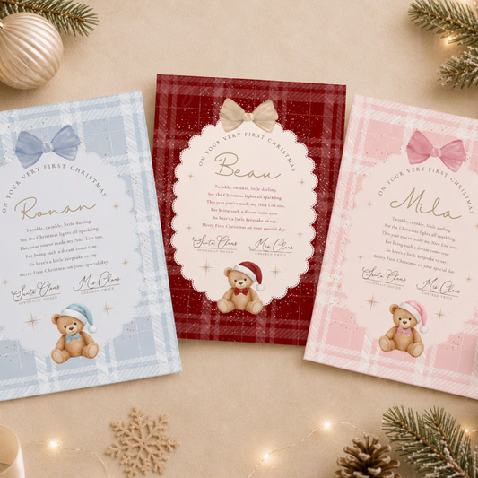 Personalised First Christmas Bear Letter