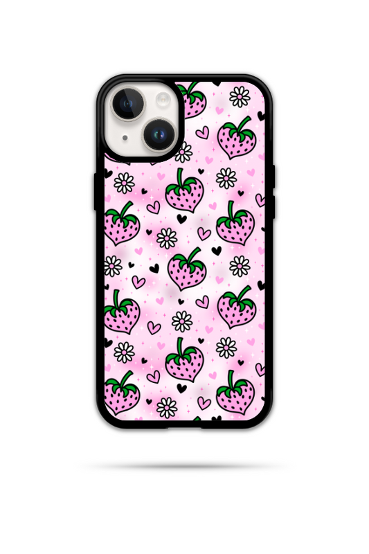 Pink Strawberry Heart Phone Case