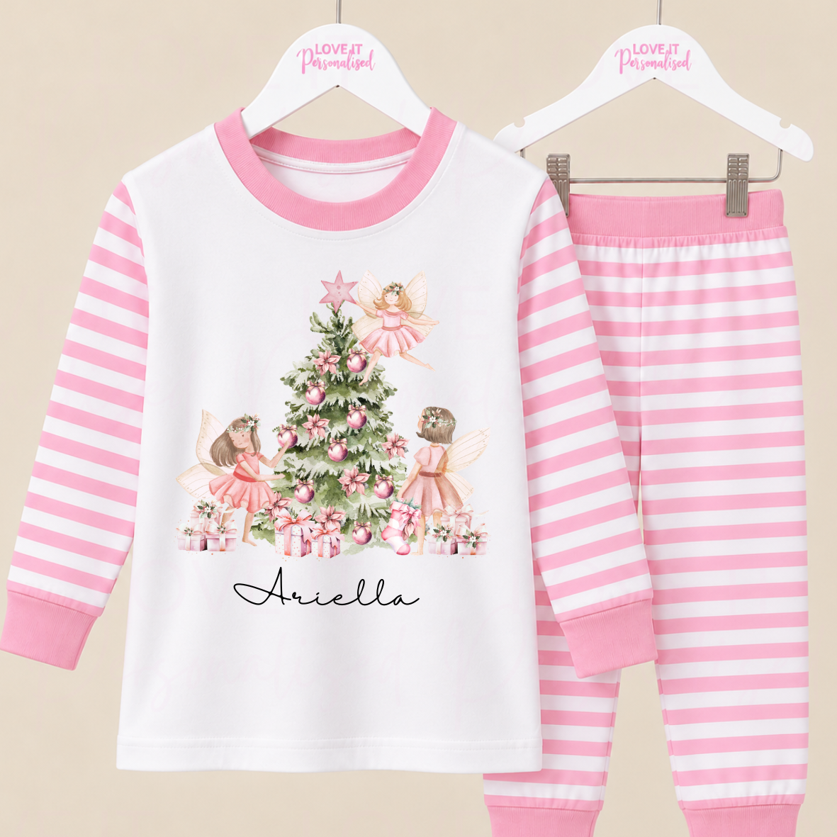 Personalised Children's Matching Christmas Fairy Pyjamas
